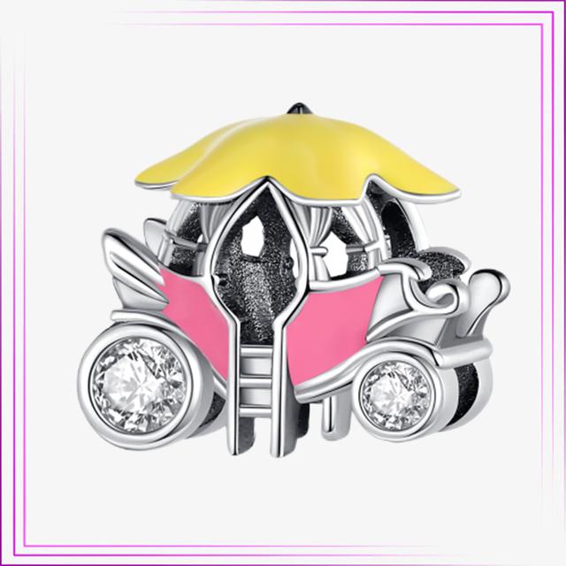 925 Sterling Sølv Hjerte Blomst Luftballong Flamingo Rosa Sjarm Plata De Ley Bil Katt Perle DIY For Originalt Armbånd Smykker