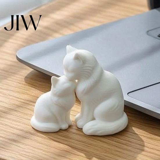 Couple Anniversary Keepsake 3D Printed Cat Figurine, Cute Mother And Baby Kitten Statue, Housewarming Gift for Friends Minimalist Animal Ornament