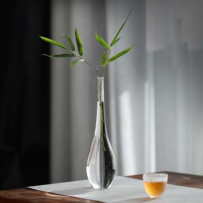 Glasvase im japanischen Stil, transparenter Hydrokultur-Blumenbehälter, Pflanzen-Wohndekoration, Zen-inspirierte Guanyin-Vase