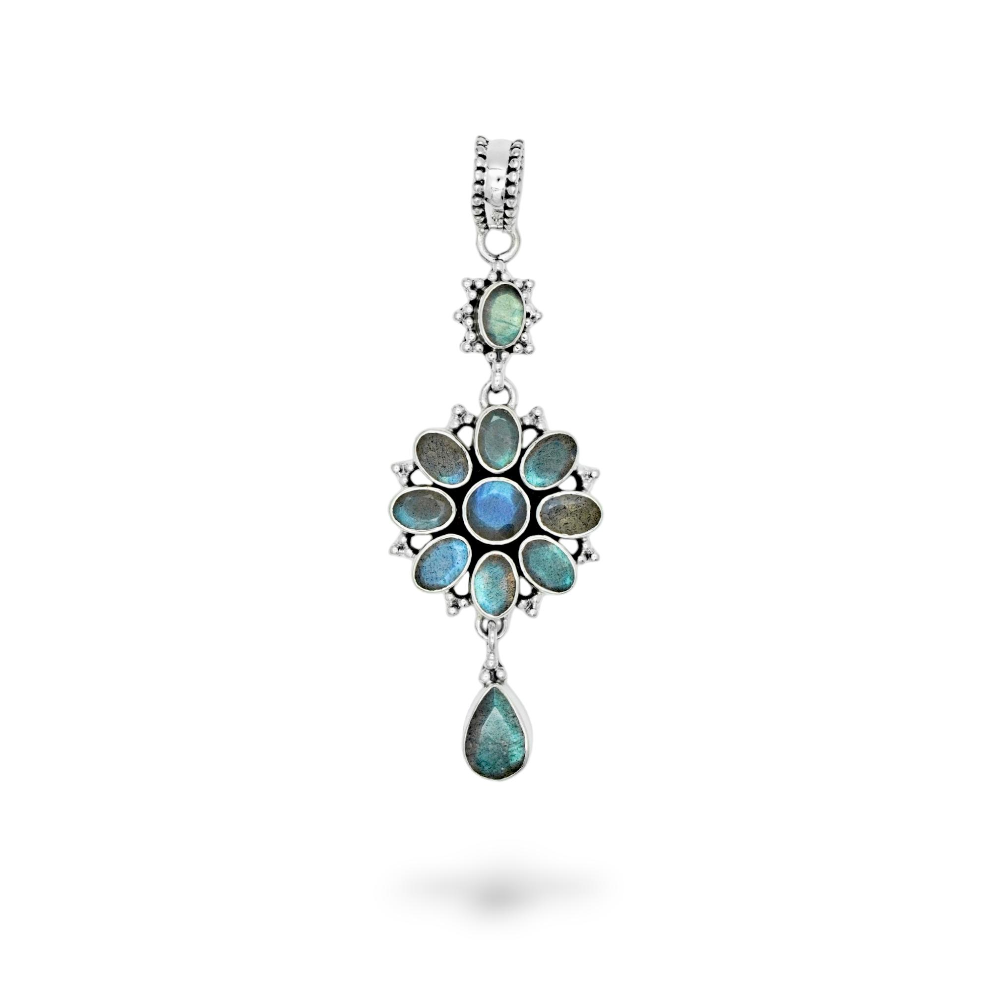 

Labradorite dangle pendant 925 silver gemstone pendant for her сірий
