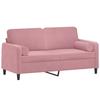 Vidaxl 2-Osobowa Sofa Z Poduszkami, Różowa, 140 Cm, Aksamit