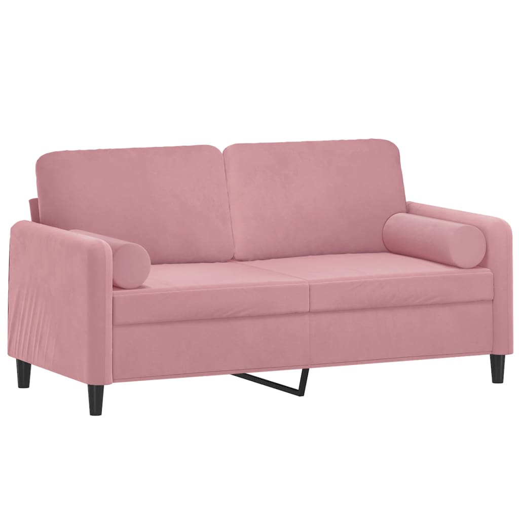 Vidaxl 2-Osobowa Sofa Z Poduszkami, Różowa, 140 Cm, Aksamit