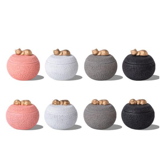 Pet Memorial Urn Moisture-Proof Dog Cat Cremation Urn 350ml Capacity Cement Pet Loss Keepsake Urn for Dogs Cats Bone Ash