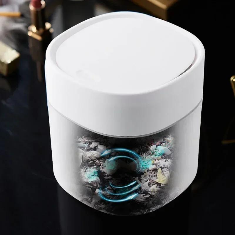 1PC Mini Small Waste Bins Desktop Garbage Basket Home Table Plastic Trash Can Office Supplies Dustbins Sundries Barrel Box