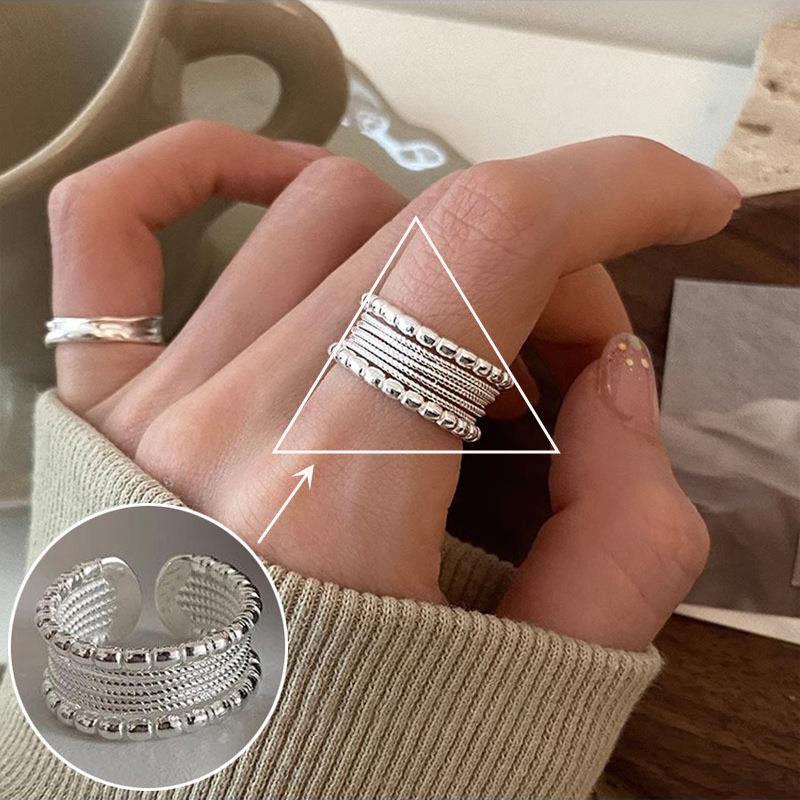 Korean Style S925 Silver Plated Geometric Open Finger Ring - Women's Vintage Hip Hop Jewelry for Index or Pinky Finger.