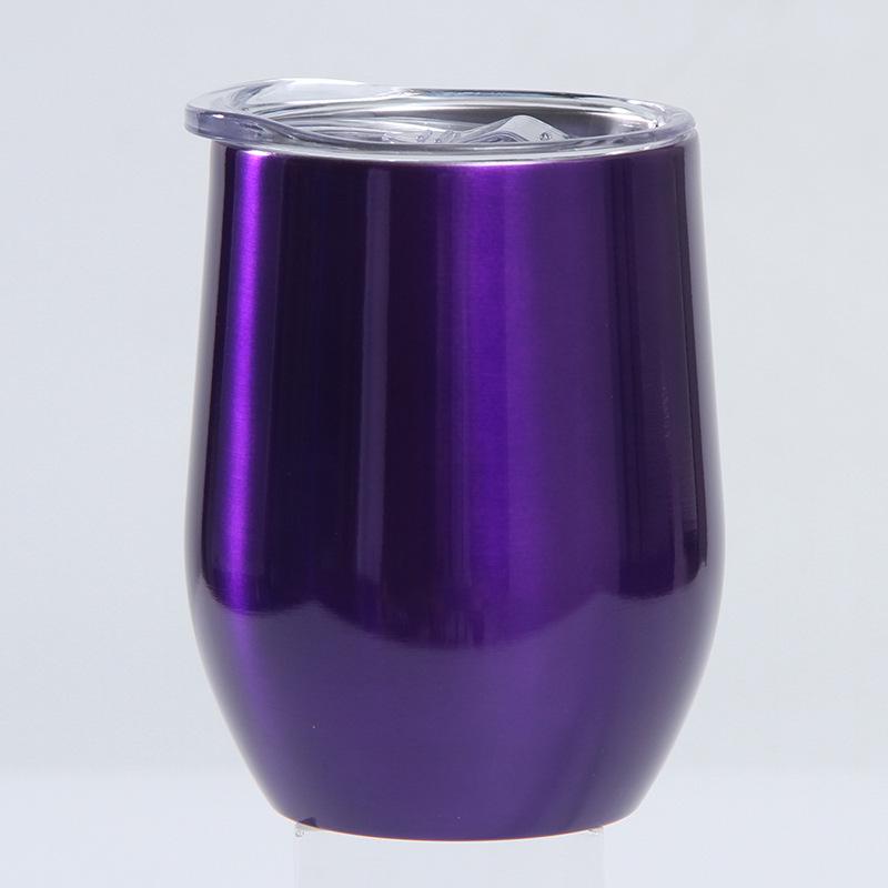 12oz Eierschalenförmiger U-förmiger Edelstahl-Vakuum-Weinbecher mit Bauchdesign