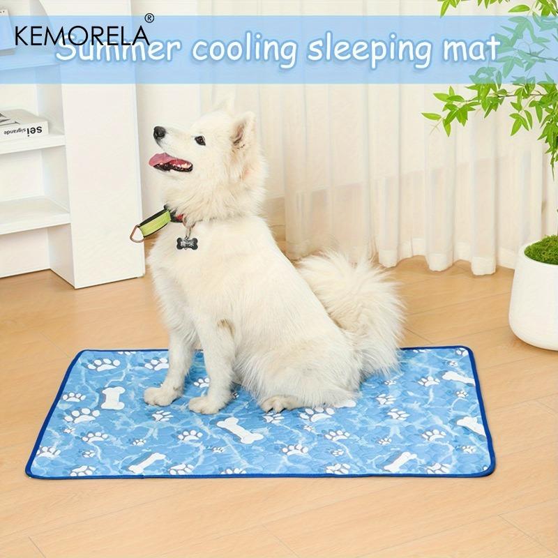 Extra Large Cooling Mat for Dogs & Cats Washable Summer Pet Self-Cooling Pad with Bone Paw Print Design For Cat Beds Dog Houses