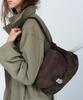 MONDE MONDE Lune Gather Shoulder Bag Choco Brown Suede