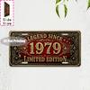 Tin Sign  Vintage Durable Metal Plaque Wall Decor Home Office Bar Man Cave Australian British City Birth Year License Plate