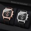 2PCS/Set Men Business Watches Fashion Square Quartz Watch With Calendar for Mens Clock Reloj Hombre