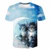 Cat Girls T Shirt Clothes Boys Girls Animal Children 3D T-Shirt Kids Summer Cat Lively Cute Funny Baby T Shirts Tops 2023 3-14Y