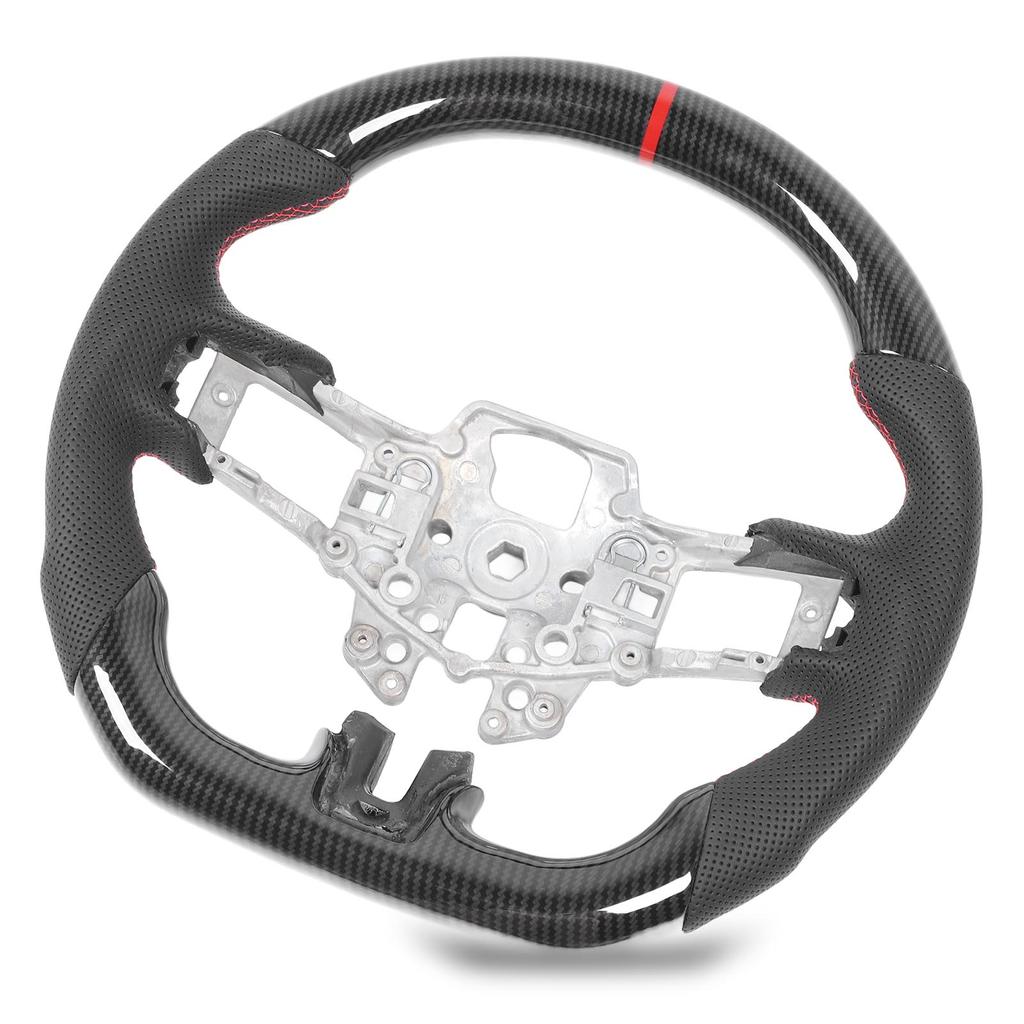 Hydro Dip Carbon Fiber Look Steering Wheel Perforated Leather For Mustang V6 EcoBoost GT Shelby 2015‑2017