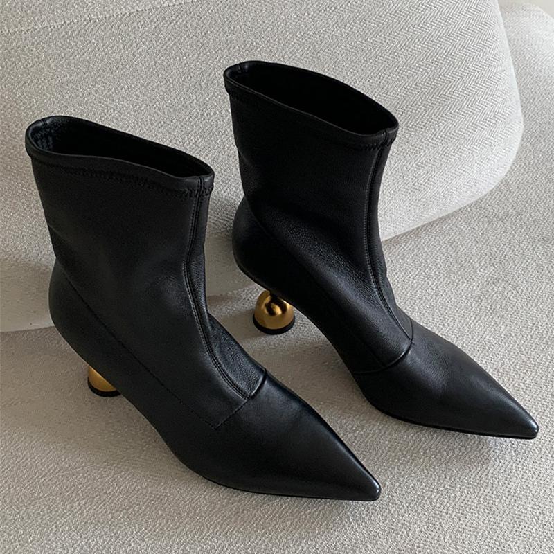 Fashion Ankle Boots for Women Pointed Toe Fashion Heeled Shoes Winter Designer Chelsea Boots 2025 New Dress Luxury Botas De Mujer Shoes