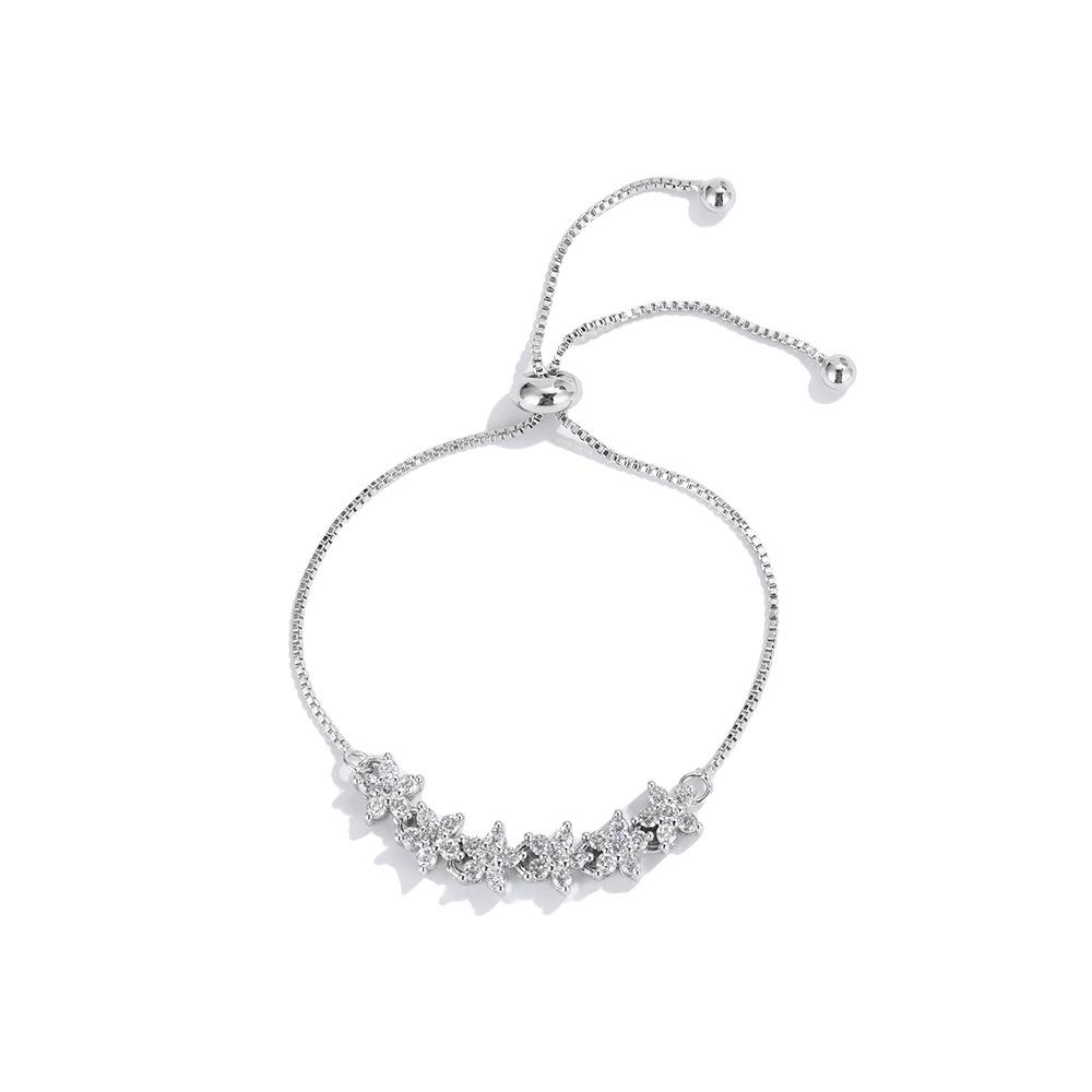 Douyin Wholesale of the Same Seiko Micro-inlaid Zircon Full Diamond Flower Bracelet Wind Jewelry