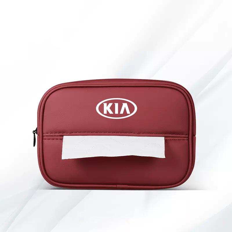 Car Tissue Box Auto Multi Functional Leather Kleenex Storage Bag For KIA Rio 4 Ev3 Ev6 Niro Stonic Sportage GT-Line Ceed Picanto Zqdtx40