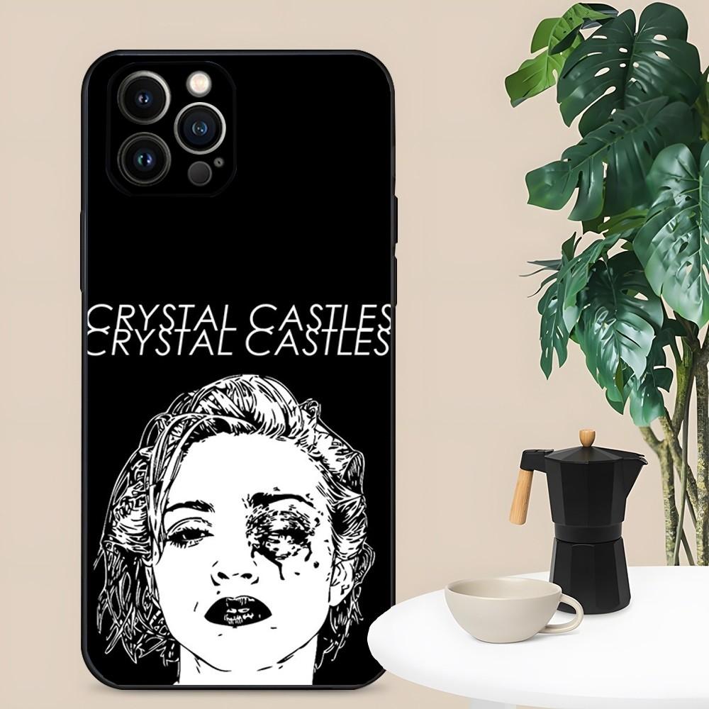 Band C-Crystal C-Castles Phone Case For Apple iPhone 15,14,13,12,11,XS,XR,X,8,7,Pro,Max,Plus,mini Silicone Black Cover