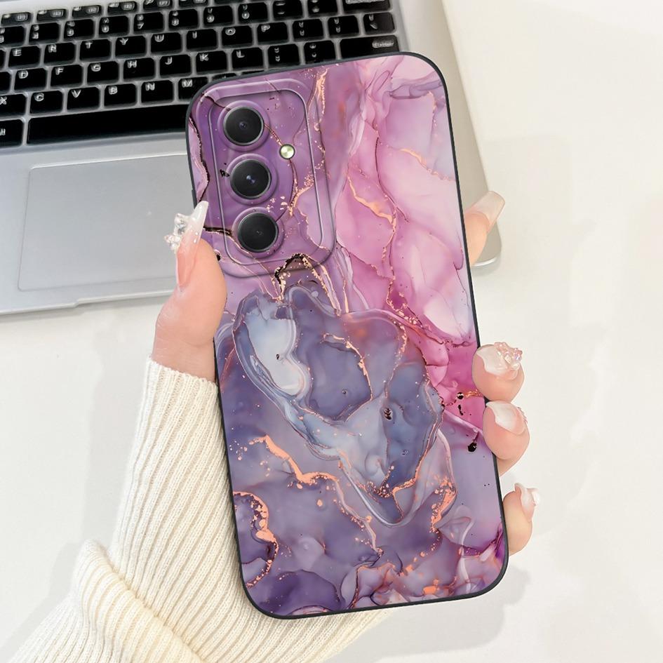 Case For Samsung Galaxy A53 A54 A55 5G Cover SM-A536B SM-A546V SM-A556B Shockproof Funda Fashion Flower Soft Silicone Matte Etui