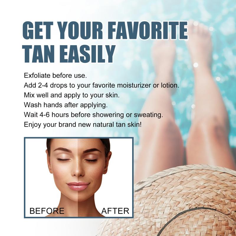 Self Tanning Drops Natural Glow Body Bronzer Sunless Skin Long Lasting Tanner Nourishing Brown Face Body Outdoor Coloring Serum