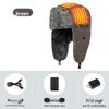 Carbon Fiber Far-Infrared Heated Winter Hat with Ear Protection and Velvet Lining for Outdoor Cold