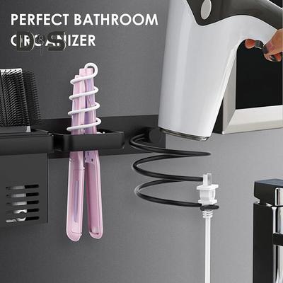 Saç Kurutma Makinesi Tutucu Maşa Saklama Rafı Isıya Dayanıklı Duvara Monte Banyo Fön Makinesi Tutucu Banyo Saç Aleti Düzenleyici Raf