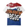 Women's V Neck Lightweight Short Sleeve Top Soccer Inspired Print Casual Summer Shirt for Canada USA Mexico Fans