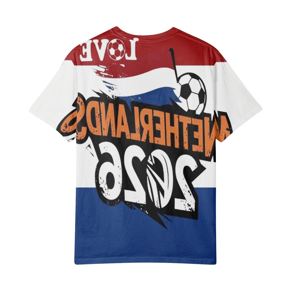 Women's V Neck Lightweight Short Sleeve Top Soccer Inspired Print Casual Summer Shirt for Canada USA Mexico Fans