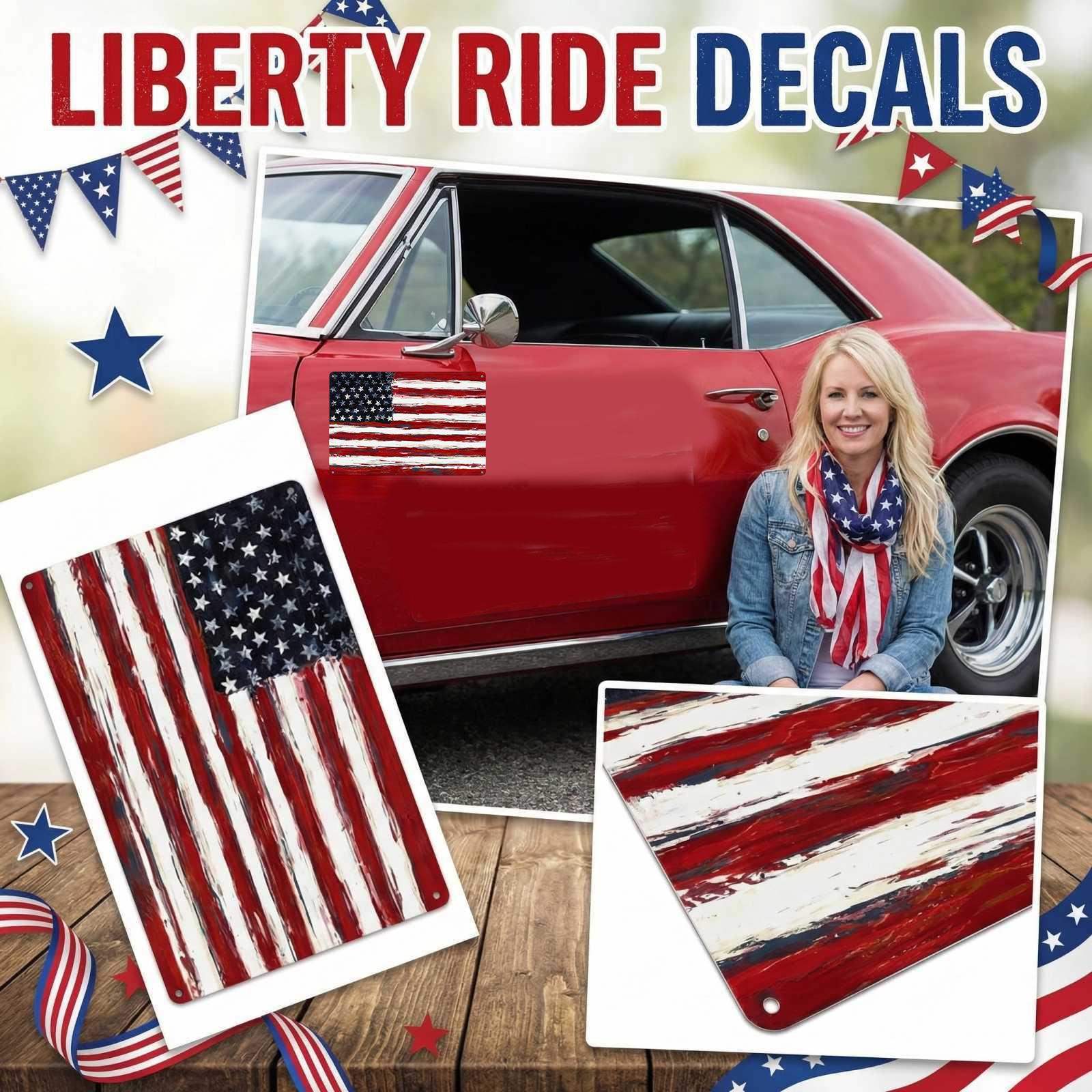 Декорация  Звездно-полосатый флаг  ко Дню Независимости Наклейка на кузов автомобиля S красный