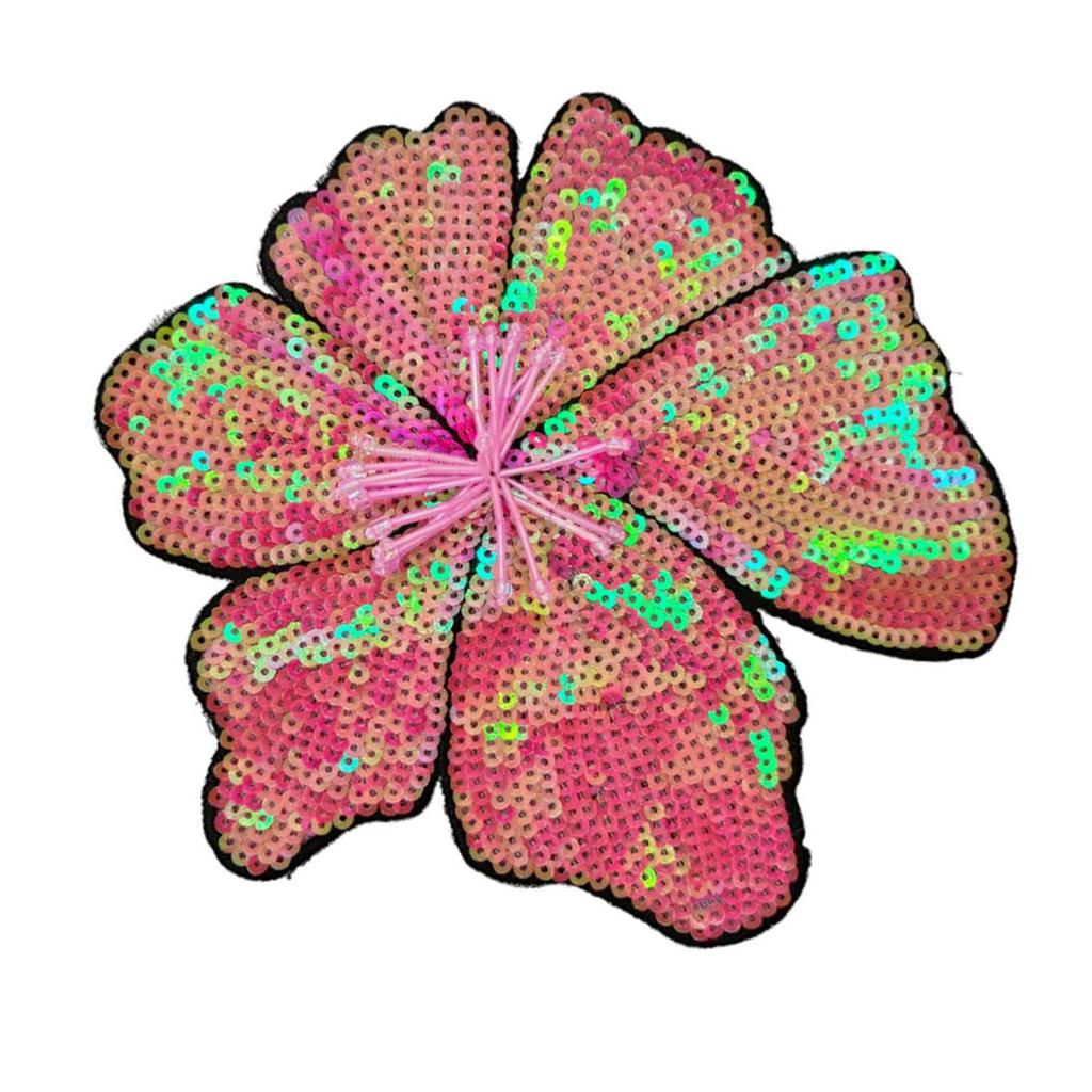 Embroidery Fabric Flower Patch Sequined Applique For Easy Application On Various Textiles Craft Costume Garment Decors