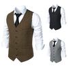 Men's European Medieval Retro V-Neck Business Casual Vest