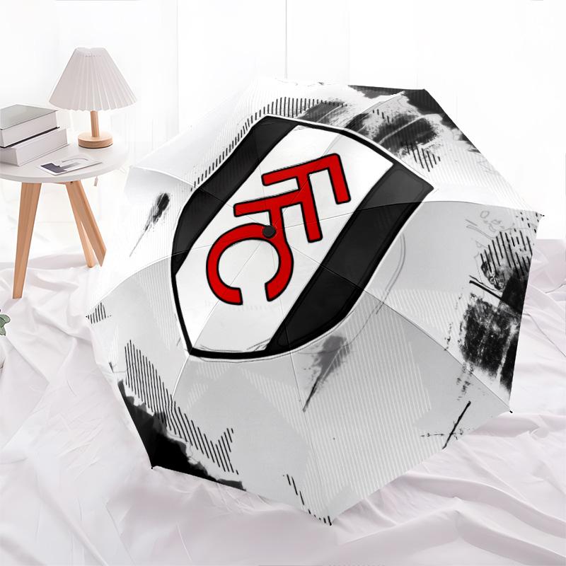 Fulham Football Club  Pattern, Automatic Folding Umbrella, Portable and Foldable Design, 8 Ribs, a Christmas or Birthday Gift.