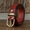 Belt Women's Retro Fashion Trends Distressed Embossed Washed Leather Pin Buckle First Layer Cowhide Jeans Belt Women's