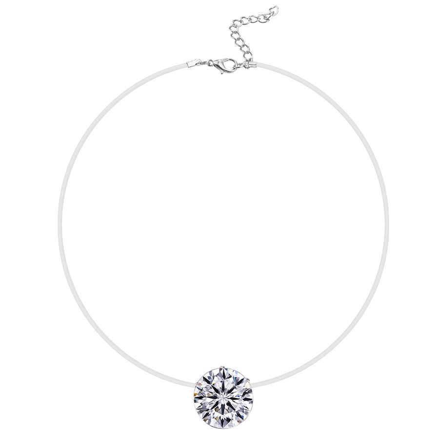 Korean-Style Six-Claw Zirconia Crystal Necklace Zirconia