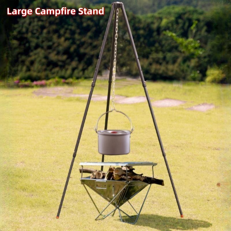 Outdoor Campfire Stand Portable Hanging Pot Stand Tripod Camping Camping Supplies Barbecue Grill Campfire Tripods