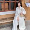 Autumn New Women's Mid-length White Tight Waist Casual Coat