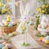 Standing Flower Rabbit Figurine Cute Bunny Doll Figures Easter Bunny Ornament  Kids Gifts