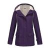 European and American Style Women's Hooded Windbreaker Coat, Fleece-lined, Waterproof, Suitable for Spring and Autumn.