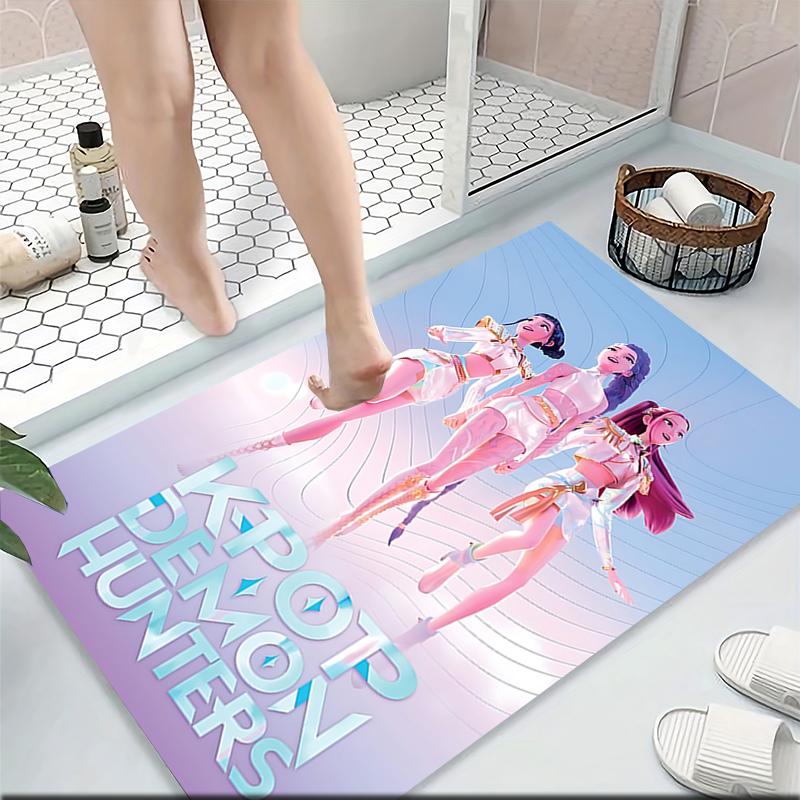 Kpop Demon Hunters Carpet Rug Soft Washable Antislip Home Living Room Sofa Mats Personalized Christmas Rug