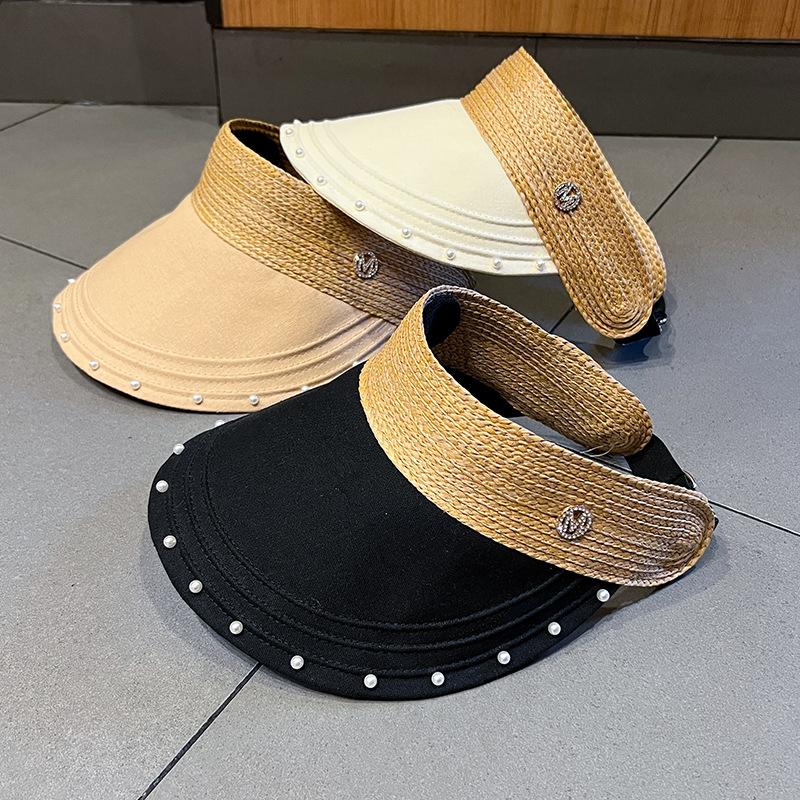 Summer Breathable Empty Top Hats For Women Girls Outdoor Adjustable Wide Brim Sun Caps Running Golf Sports Cap Holiday Beach Hat