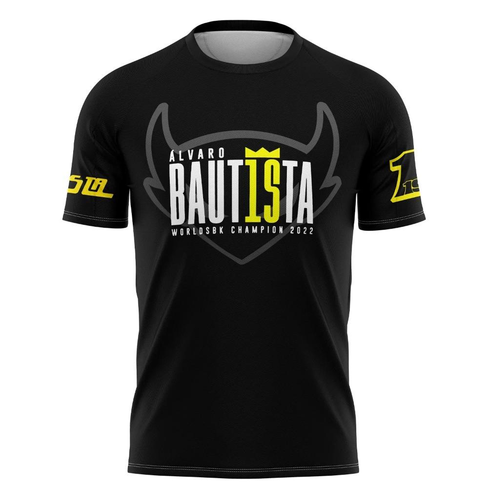 

Men s sports and casual T-shirt, motorcycle race No.1 red Tshirt, driver, Alvaro Bautista, summer, 2024 novelty 6XL