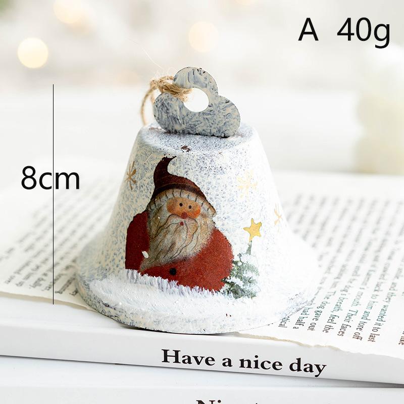 New Arrival boże narodzenie kutego żelaza dzwonek bałwanek łoś wisiorek ozdoba 2023XMAS Home Decor ozdoba choinkowa Natal Navidad