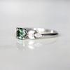 Emerald Zircon Diamond Alloy Engagement Ring