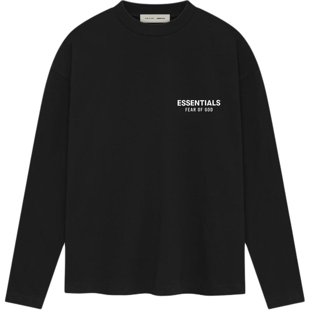 Fear of God Essentials Classic Long-Sleeve Tee Jet Black Men Tops 125AS254200F