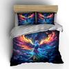 Colorful Phoenix Art Decoration Set Soft Comfortable Duvet Cover Bedding Set Included 1*Duvet Cover & 2*Pillowcases, Gift
