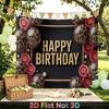 Party Backdrop Birthday Rose Pink Photo Booth Background Front Door Decor