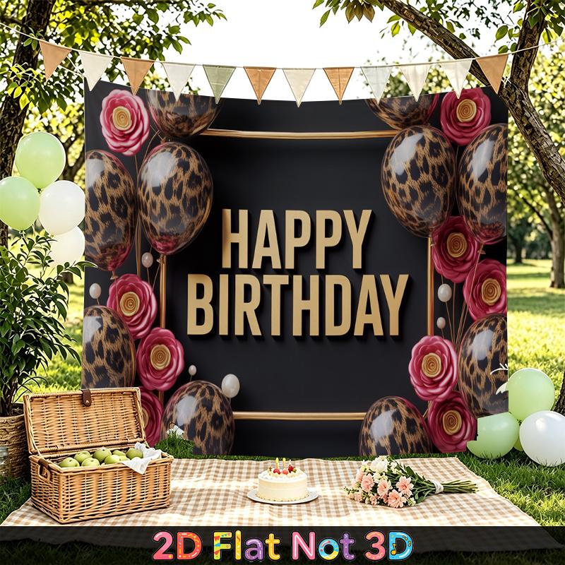 Party Backdrop Birthday Rose Pink Photo Booth Background Front Door Decor
