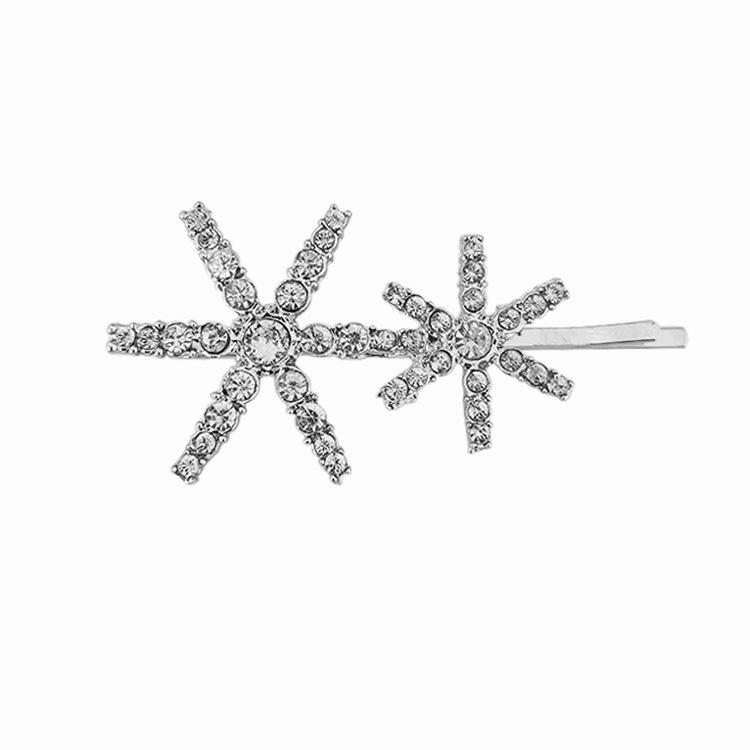Korea Fashion Party Crystal Hairslide Rhinestone Hairclip Shiny Star Snowflake Shape Hairpin Hair Accessories for Women Headwear
