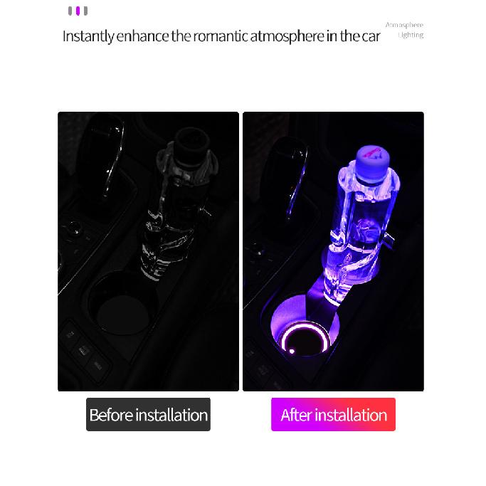 7 Colors Car Coasters Car Cup Holder Gradual Breathing Neon Lamp LED Light Mats Bottle Light Sensor Atmosphere Car Accessories Cup Holders 5
