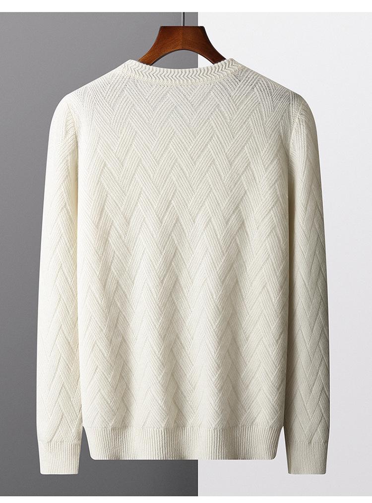 Men's 2023 Autumn/Winter Loose Wool Knit Cashmere Sweater - Thick, Warm, Casual Base Layer Sweater