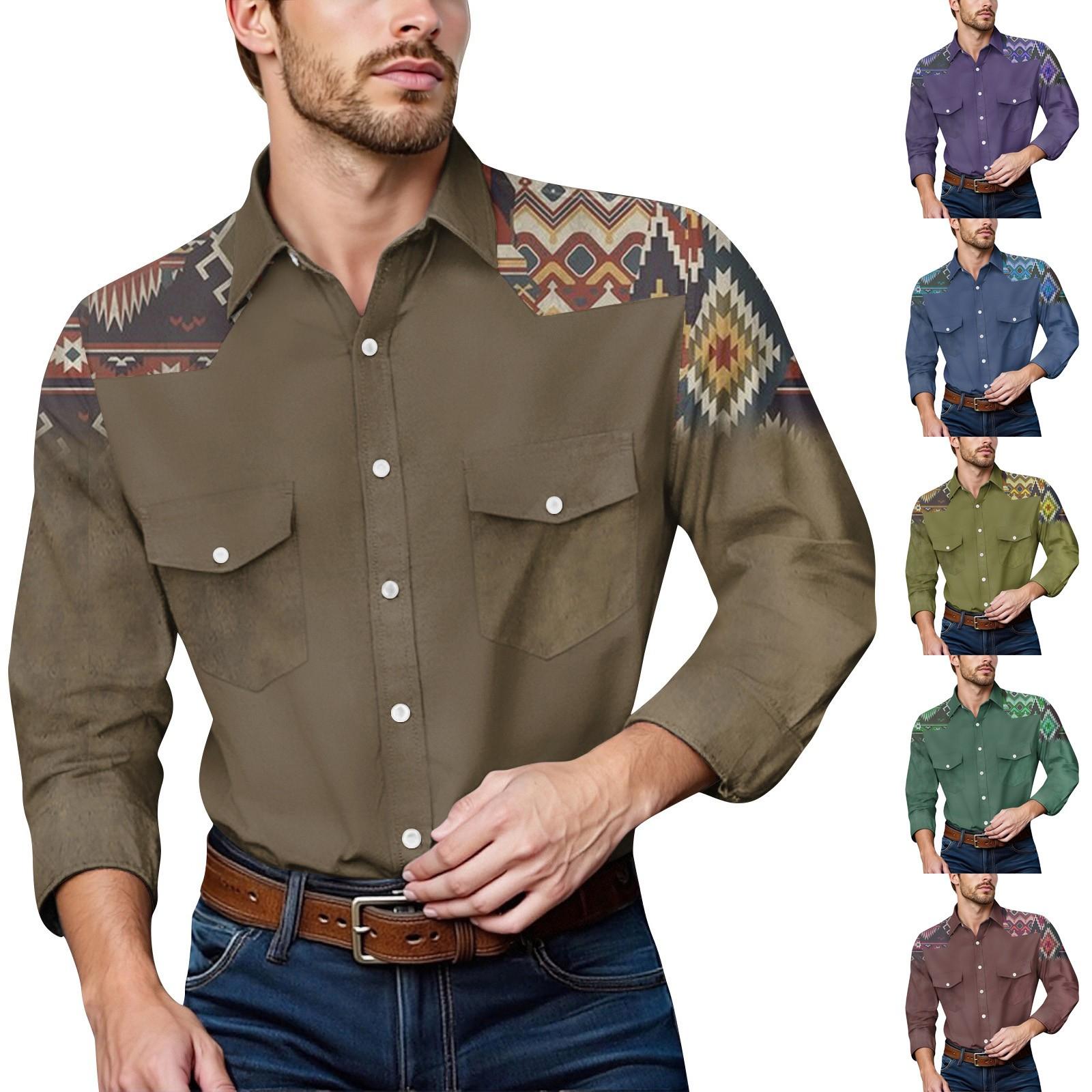 

Men S Fashionable Lapel And Shoulder Length Long Sleeved Casual Top L синій