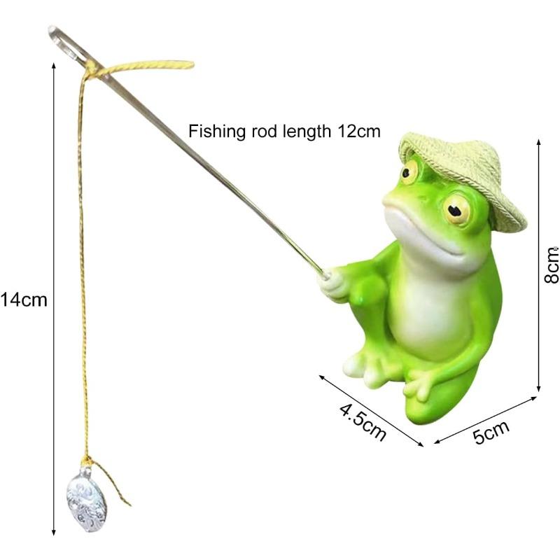 Garden Pond Decorative Fishing Frog Figures Made of Resin Garden Decoration Frog Figures Garden Decoration for Outdoor Figures